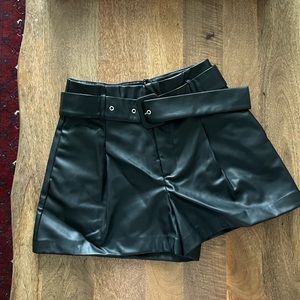 Zara leather shorts